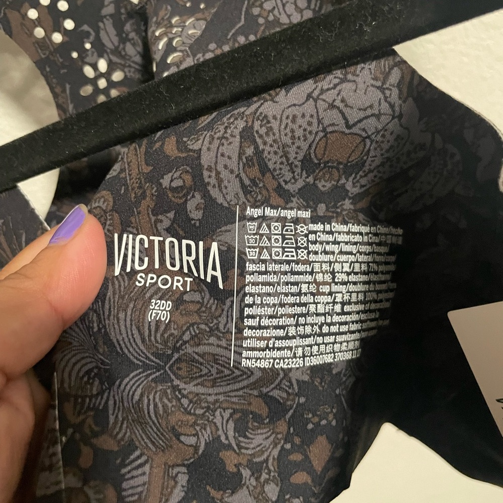 NWT Victoria Secret Sport Bra Medium Pattern Paisley Floral 32DD - Picture 10 of 10